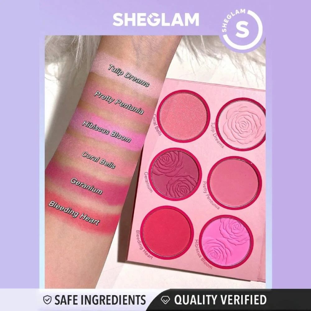 Shaglam Floral Flush Blush Palette, 6 colors