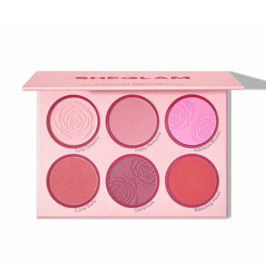 Shaglam Floral Flush Blush Palette, 6 colors