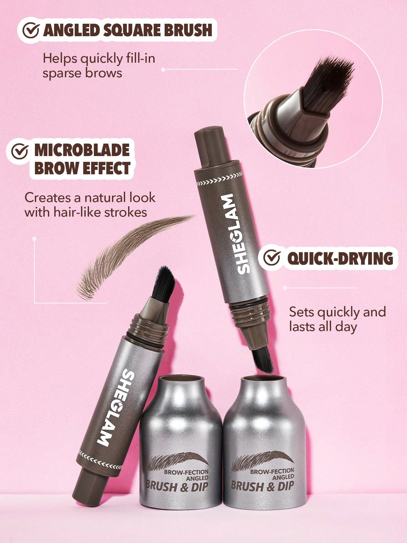 Sheglam Brow-Fection Angled Brush & Dip