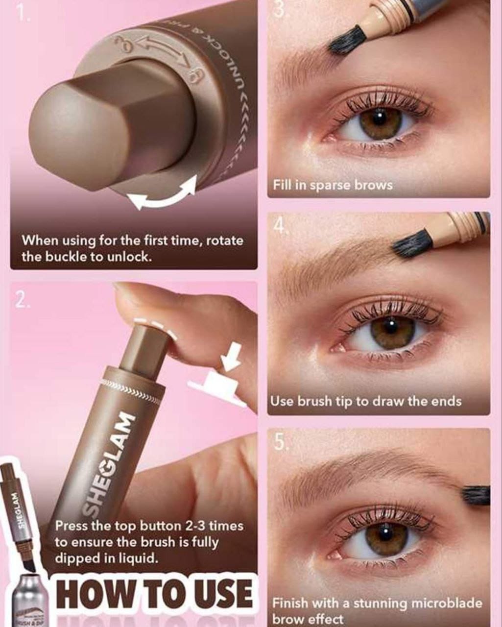 Sheglam Brow-Fection Angled Brush & Dip